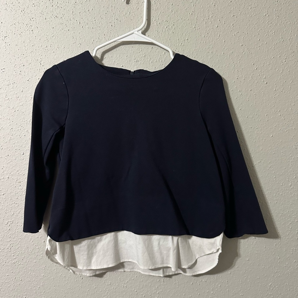 Ann Taylor Navy and White Women's Top